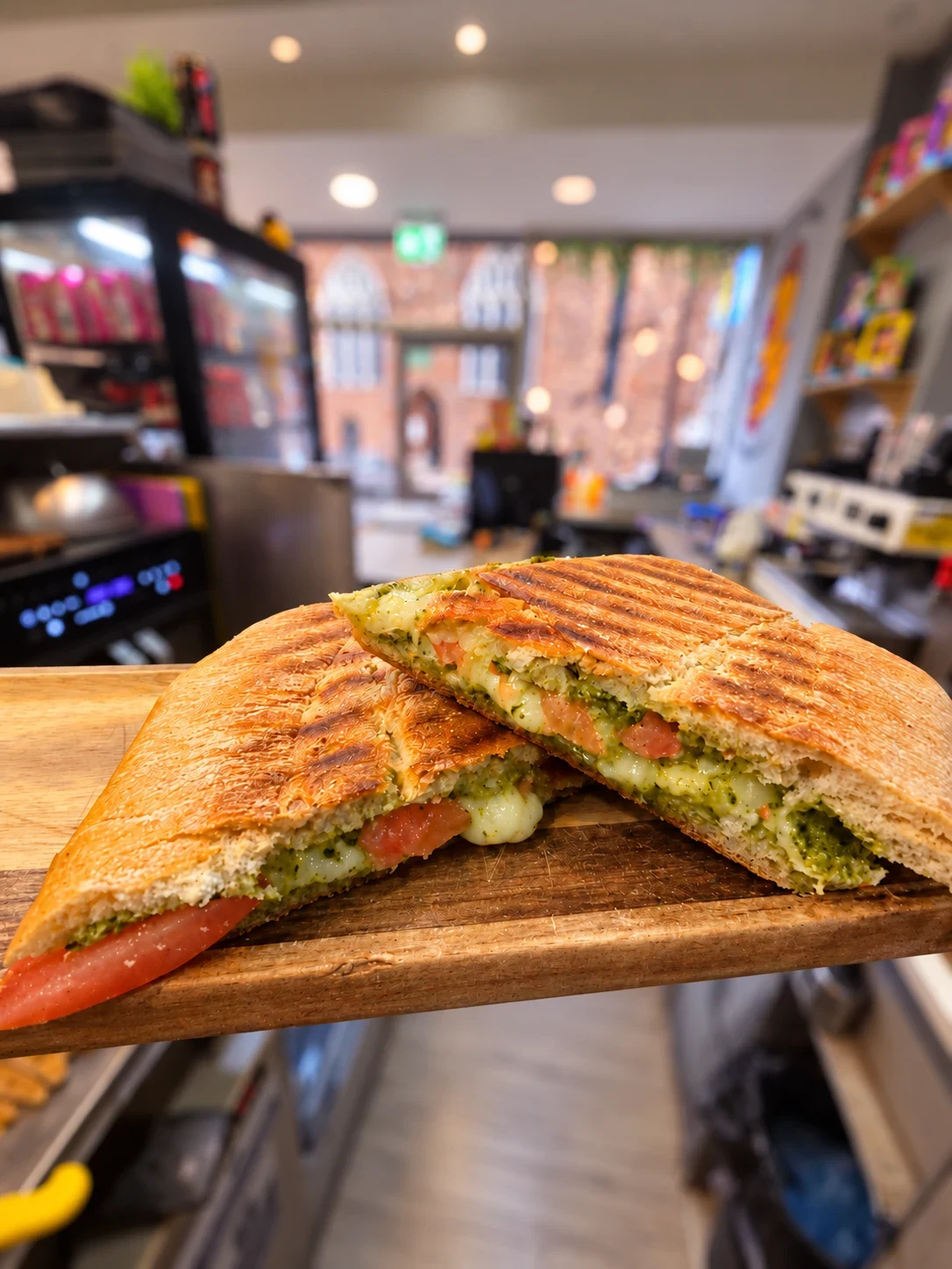 Pesto, Mozzarella & Tomato Toastie
